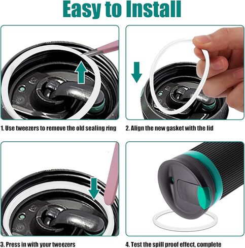 6 قطع من أختام الأغطية المطاطية البديلة المتوافقة مع كوب السفر Contigo Snapseal Byron سعة 16 و20 أونصة، حشوات أغطية مطاطية مانعة للتسرب بديلة لأكواب Contigo (أبيض شفاف) in Saudi Arabia