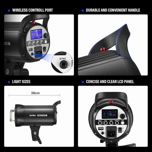 Godox 2* SK400ii 800Ws Studio Strobe Flash Lighting Kit:2 Pack SK400II Monolight with Bowens Mount for Photography and Studio Video Shooting with Light Stand,Softbox,Umbrella,Reflector,Barn Door... in Saudi Arabia