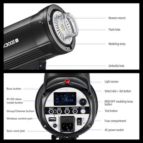 Godox 2* SK400ii 800Ws Studio Strobe Flash Lighting Kit:2 Pack SK400II Monolight with Bowens Mount for Photography and Studio Video Shooting with Light Stand,Softbox,Umbrella,Reflector,Barn Door... in Saudi Arabia