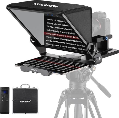 Neewer X12 Aluminum Alloy Teleprompter for iPad Tablet Smartphone DSLR Cameras with Remote Control, APP Compatible with iOS/Android for Online Teaching/Vlogger/Live Streaming, Carry Case Included in Saudi Arabia