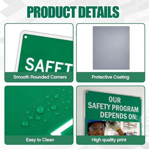 Safety Mirror Sign for Workplace - "Our Safety Program Depends on You" Industrial Workplace Message Sign with Acrylic Mirror, Wall Mounted 16" x 19" in Saudi Arabia