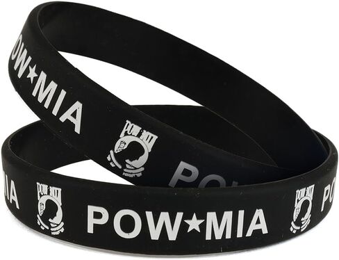 الولايات المتحدة الأمريكية POW MIA سوار معصم عسكري من السيليكون المطبوع - عبوتان in Saudi Arabia