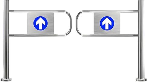 Spring-Loaded Swing Gate for Warehouse & Supermarket, 90° Manual Metal Pedestrian Door, Automatic Rebound Transfer Gate, Left/Right Opening - 3.28x3.18ft in Saudi Arabia