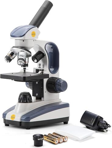 Swift Compound Monocular Microscope SW200DL with 40X-1000X Magnification, Dual Light, Precision Fine Focus, Wide-Field 25X Eyepiece and Cordless Capability for Student Beginner in Saudi Arabia