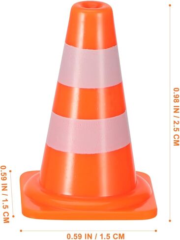 Toddmomy 7 Pcs Mini Traffic Cones, 1" Tiny Orange Safety Cones for Cake Toppers, Construction Party Decorations, RC Car Track and Kids Education in Saudi Arabia