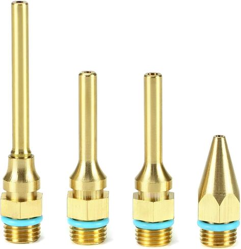 QWORK 4Pcs Pure Copper Glue Gun Nozzle Set - Glue Gun Nozzle Assortment Set, Gluegun Tips Replacement for Hot Melting Glue Guns Bore, 2.0x(34/50/70/100mm)+3.0x50mm in Saudi Arabia