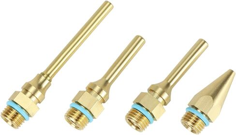 QWORK 4Pcs Pure Copper Glue Gun Nozzle Set - Glue Gun Nozzle Assortment Set, Gluegun Tips Replacement for Hot Melting Glue Guns Bore, 2.0x(34/50/70/100mm)+3.0x50mm in Saudi Arabia