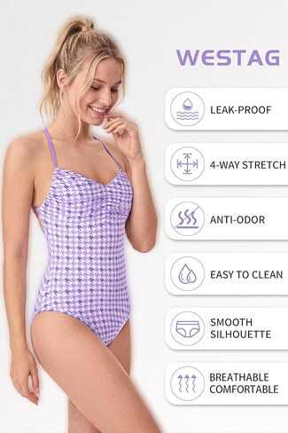 Period Swimsuit Women's One Piece Menstrual Leakproof Ruched V-Neck Swimwear Backless Bathing Suit for Teens Girls in Saudi Arabia