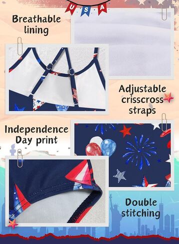 BOMDEALS Toddler Girl 4th of July Swimsuit - Kids Patriotic Swimwear American Flag Cute One Piece Bathing Suit Summer Beach in Saudi Arabia