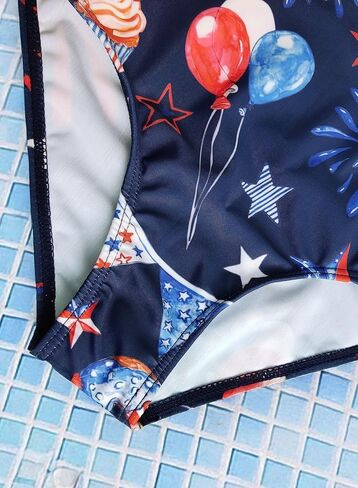 BOMDEALS Toddler Girl 4th of July Swimsuit - Kids Patriotic Swimwear American Flag Cute One Piece Bathing Suit Summer Beach in Saudi Arabia