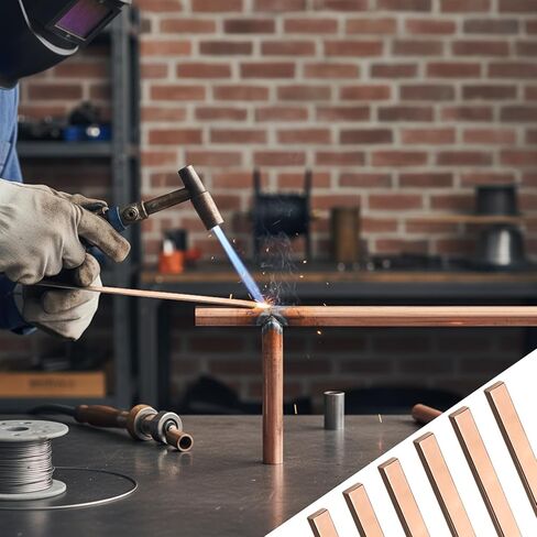 Therwen 20 Sticks Silver 15 Brazing Rods Aws Bcup-5 0.050" x 1/8" x 19.5" Silver Solder Phos Copper Brazing Alloys Flat Welding Rods Industry for Air Conditioning Refrigerator HVAC Units (Classic) in Saudi Arabia