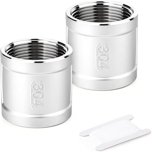 TAISHER 2PCS 304 Stainless Steel Cast Pipe Fitting, Coupling, 1-1/2" NPT Female Threaded in Saudi Arabia