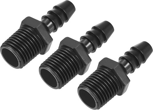 MECCANIXITY Plastic Hose Fittings 1/4" Barb x 1/4" NPT Male Thread Adapter Tube Connector for Water Fuel Air, Pack of 3 in Saudi Arabia