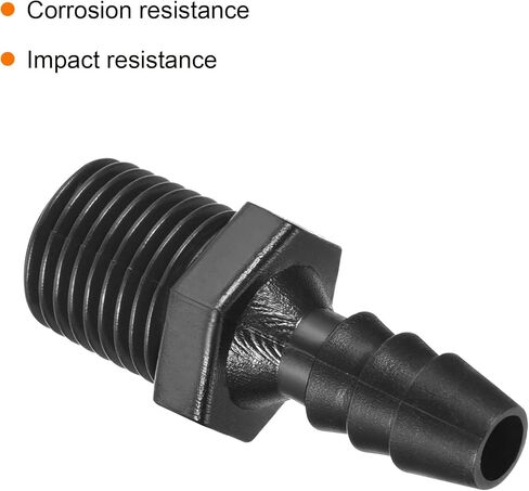 MECCANIXITY Plastic Hose Fittings 1/4" Barb x 1/4" NPT Male Thread Adapter Tube Connector for Water Fuel Air, Pack of 3 in Saudi Arabia