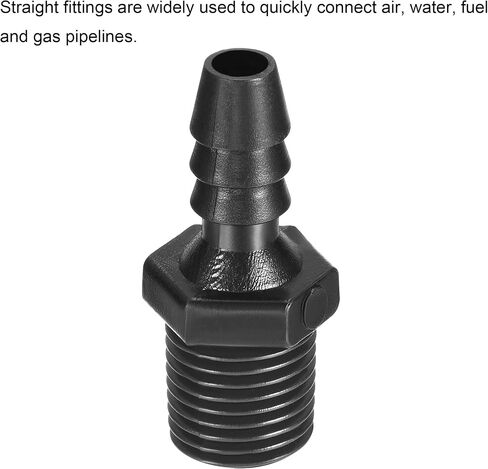 MECCANIXITY Plastic Hose Fittings 1/4" Barb x 1/4" NPT Male Thread Adapter Tube Connector for Water Fuel Air, Pack of 3 in Saudi Arabia