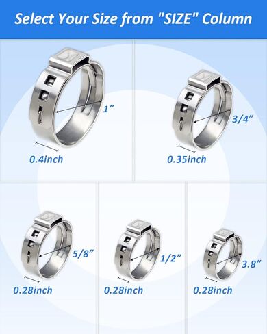 1/2 Inch PEX Cinch Clamp Rings - 30 PCS Stainless Steel Pex Fittings for PEX Tubing Pipe Fitting Connections in Saudi Arabia