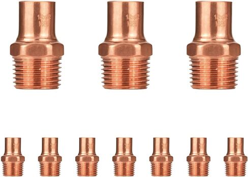 (عبوة من 10) محول ذكر نحاسي Foskan 1/2" C x 1/2" MNPT، تجهيزات سباكة نحاسية مع وصلة لحام العرق in Kuwait