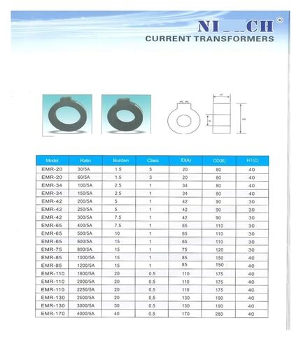 Current Transformer EMR-110 Series Current Sensor Transformer for Industrial Plants(EMR-110 1600/5A 0.5) in Saudi Arabia