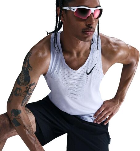 Men's AeroSwift Dri-FIT ADV Running Singlet (057 - Ghost/Black) in Saudi Arabia