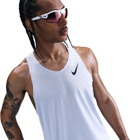 Men's AeroSwift Dri-FIT ADV Running Singlet (057 - Ghost/Black) in Saudi Arabia
