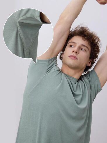 Workout Short Sleeve T Shirt for Men Women Unisex Forwarded Side Seam Performance Crew Neck Tee Quick Dry in Kuwait