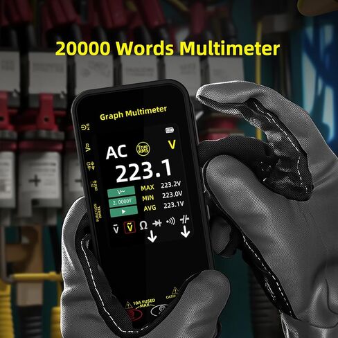 مقياس متعدد رقمي محمول BSIDE 20000 كلمة mV فولتميتر قابل لإعادة الشحن 3.2 بوصة شاشة TFT مقياس متعدد مدمج مع وضع التسجيل قياس مقاومة السعة صمام ثنائي ماكس دقيقة حساب افي in Kuwait