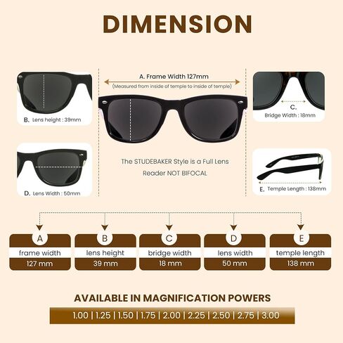 proSPORT Reading Sunglass Readers No Line Full Lens Men Women Smoke | Brown |Black |Tortoise Frame NOT BIFOCAL in Saudi Arabia