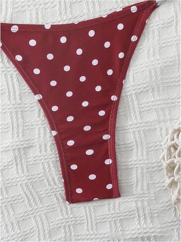 SOLY HUX Women's Polka Dots Swimsuits Halter Triangle Bikinis Beach Vacation High Cut Bathing Suits in Saudi Arabia