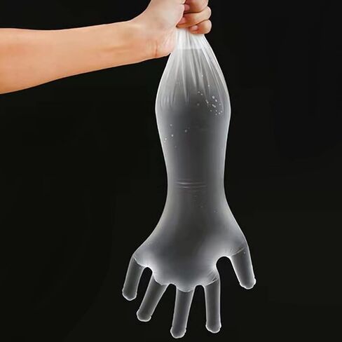 UoYu YouU 50 pcs Long Arm Examination Artificial Insemination Glove Disposable Soft Plastic Film Gloves White 34 In in Saudi Arabia