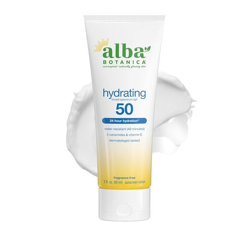 Alba Botanica Sunscreen for Face and Body, Hawaiian Aloe Vera Sunscreen Lotion, Broad Spectrum SPF 15 Sunscreen, Water Resistant and Biodegradable, 3 fl. oz. Bottle in Saudi Arabia