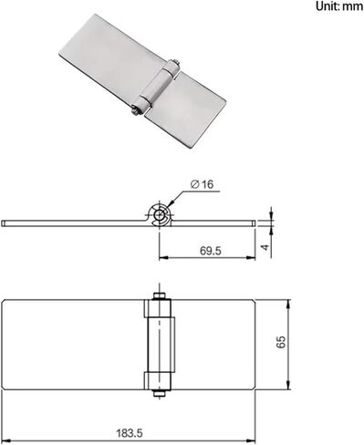 304 Stainless Steel Seamless Welded Extended Thick Hinge Industrial Electrical Heavy-Duty Equipment 1Pcs in Saudi Arabia