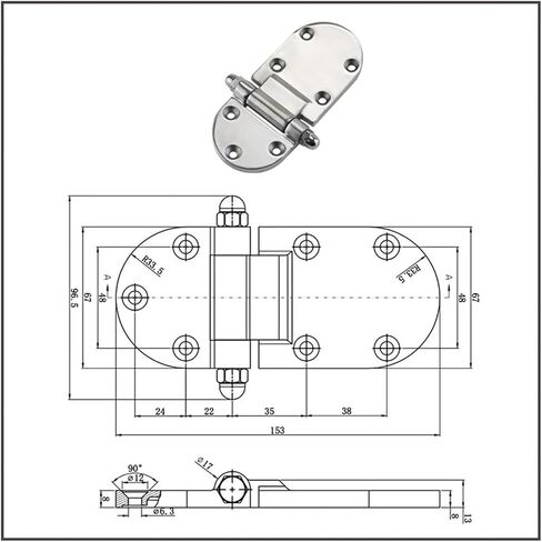 304 Stainless Steel Hinge Industrial Electrical Equipment Mechanical Cabinet Door Connector Carriage Door Hinge 1Pcs in Saudi Arabia