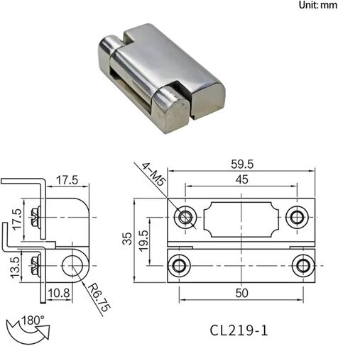 Industrial Electrical Equipment Heavy Machinery Cabinet Door Stainless Steel Hinge 1Pcs in Saudi Arabia