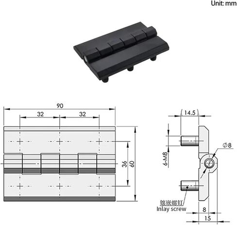 Zinc Alloy Extended Bolt Embedded Cabinet Door Hinge Industrial Electrical Heavy Machinery Equipment 1Pcs in Saudi Arabia