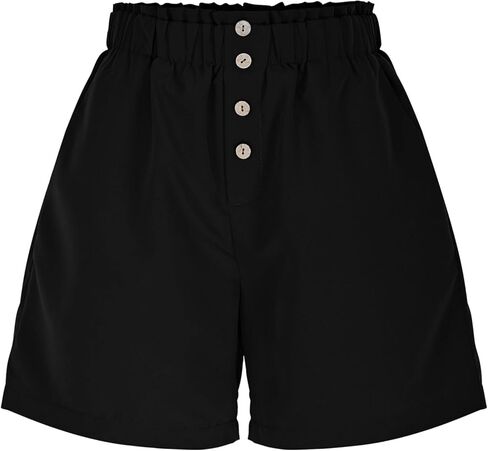 Womens Shorts 2026 Comfy Summer Button High Waist Casual Bermuda Shorts for Women Trendy Solid Color with Pockets in Saudi Arabia