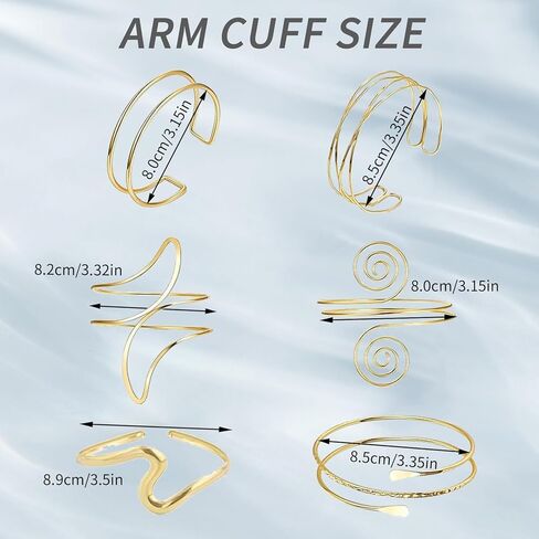 Gold Arm Cuff Jewelry for Women, Upper Arm Cuff Bracelets Bangle for Women, Adjustable Minimalist Open Arm Cuff Armlet Armband in Saudi Arabia