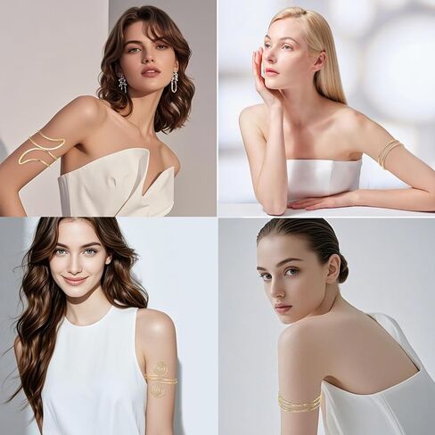 Gold Arm Cuff Jewelry for Women, Upper Arm Cuff Bracelets Bangle for Women, Adjustable Minimalist Open Arm Cuff Armlet Armband in Saudi Arabia