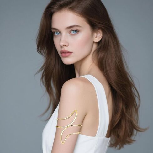 Gold Arm Cuff Jewelry for Women, Upper Arm Cuff Bracelets Bangle for Women, Adjustable Minimalist Open Arm Cuff Armlet Armband in Saudi Arabia