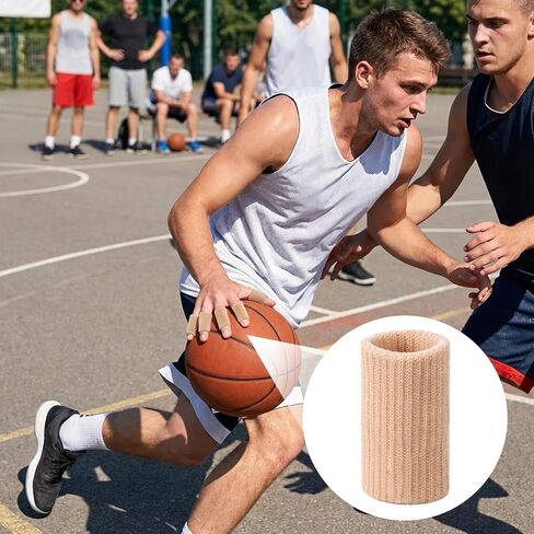TIESOME 20 Pcs Finger Sleeves for Arthritis, Elastic Finger Compression Sleeves Thumb Splint Support, Breathable Pain Relief Protector for Tendon, Joint and Arthritis, Sports Aid (Skin Tone) in Saudi Arabia