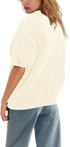 Panadila Womens Oversized Short Sleeve Sweatshirts Crew Neck Puff Sleeve Tops Casual Basic Spring Summer Tops in Saudi Arabia