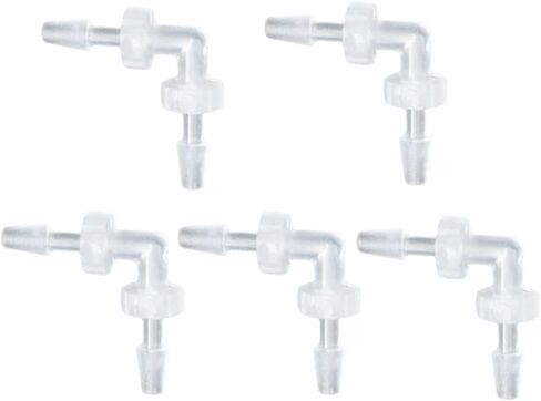 5 Pcs Hose Barb 90 Degree Elbow L Fitting, Plastic 2 Way Equal Barbed Joint Splicer Mender Union Adapter Hose Fitting Fuel Gas Liquid Air (U) in Saudi Arabia