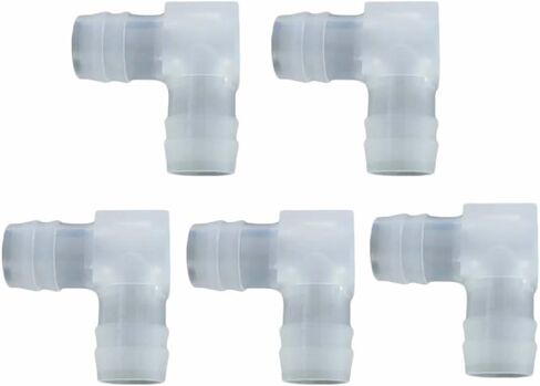 5 Pcs Hose Barb 90 Degree Elbow L Fitting, Plastic 2 Way Equal Barbed Joint Splicer Mender Union Adapter Hose Fitting Fuel Gas Liquid Air (U) in Saudi Arabia