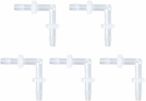 5 Pcs Hose Barb 90 Degree Elbow L Fitting, Plastic 2 Way Equal Barbed Joint Splicer Mender Union Adapter Hose Fitting Fuel Gas Liquid Air (U) in Saudi Arabia