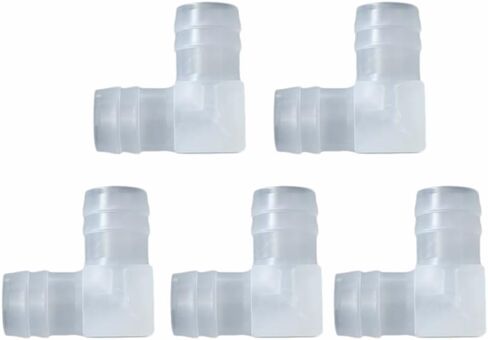 5 Pcs Hose Barb 90 Degree Elbow L Fitting, Plastic 2 Way Equal Barbed Joint Splicer Mender Union Adapter Hose Fitting Fuel Gas Liquid Air (U) in Saudi Arabia