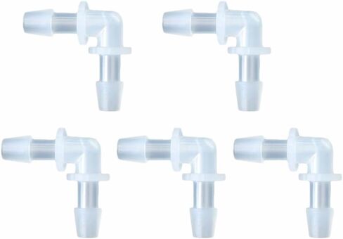 5 Pcs Hose Barb 90 Degree Elbow L Fitting, Plastic 2 Way Equal Barbed Joint Splicer Mender Union Adapter Hose Fitting Fuel Gas Liquid Air (U) in Saudi Arabia
