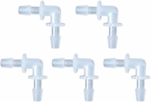 5 Pcs Hose Barb 90 Degree Elbow L Fitting, Plastic 2 Way Equal Barbed Joint Splicer Mender Union Adapter Hose Fitting Fuel Gas Liquid Air (U) in Saudi Arabia