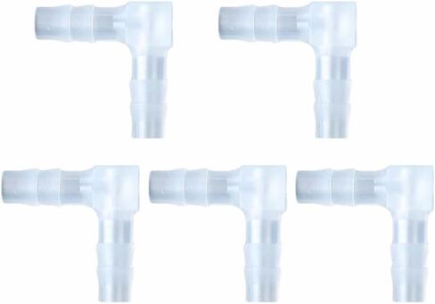 5 Pcs Hose Barb 90 Degree Elbow L Fitting, Plastic 2 Way Equal Barbed Joint Splicer Mender Union Adapter Hose Fitting Fuel Gas Liquid Air (U) in Saudi Arabia