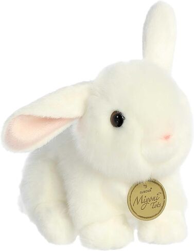 Aurora® Adorable Miyoni® Tots Playful Baby Bunny Stuffed Animal - Lifelike Details Make a Cherished Companion - Perfect for Decorating Bedrooms or Classrooms - White 7.5 Inches in Saudi Arabia