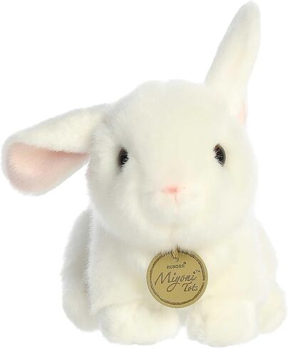 Aurora® Adorable Miyoni® Tots Playful Baby Bunny Stuffed Animal - Lifelike Details Make a Cherished Companion - Perfect for Decorating Bedrooms or Classrooms - White 7.5 Inches in Saudi Arabia