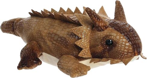 حيوان محشو صغير الحجم من Aurora® Adorable Mini Flopsie™ Patty Horned Lizard™ - رفاق صغار جاهزون للمغامرات المرحة - للأطفال من جميع الأعمار والأطفال الصغار والبالغين والعائلات - بني 9 بوصات in Saudi Arabia